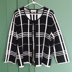 Black and White XL Evan Picone Cardigan Sweater
